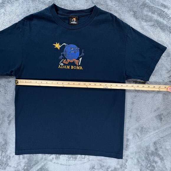 The Hundreds Adam Bomb Men L Shirt Navy Blue Graphic Streetwear Cartoon Bomb VTG - Picture 6 of 7